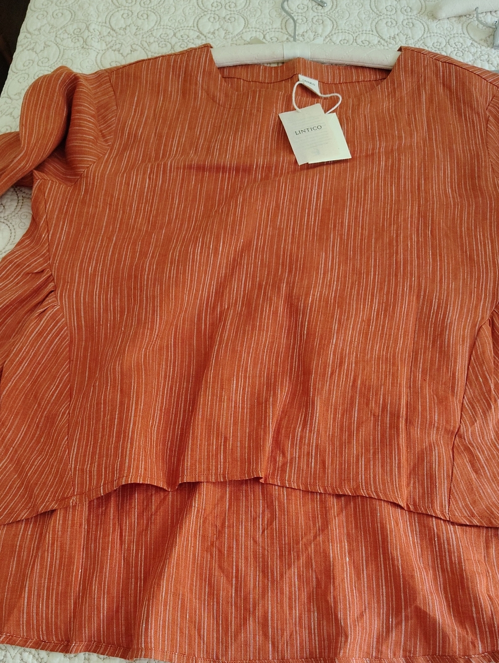 NWT Lintico 100% Linen Round Neck Artistic Stripe Top FLORENCE - Picture 15 of 15